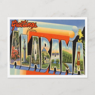Hälsning från Alabama-Vintagen Vykort