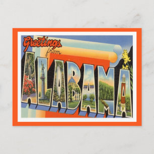 Hälsning från Alabama-Vintagen Vykort