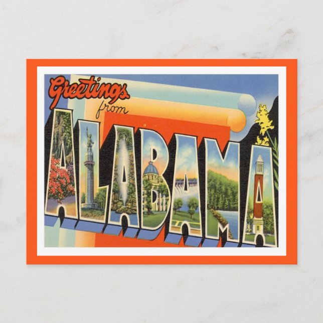Hälsning från Alabama-Vintagen Vykort (Framsida)