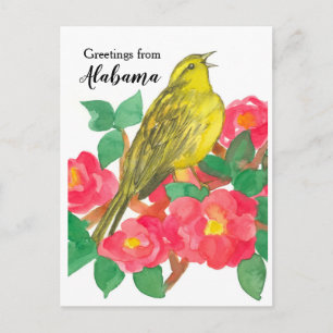 Hälsning från Alabama Yellowhammer Camellia Vykort