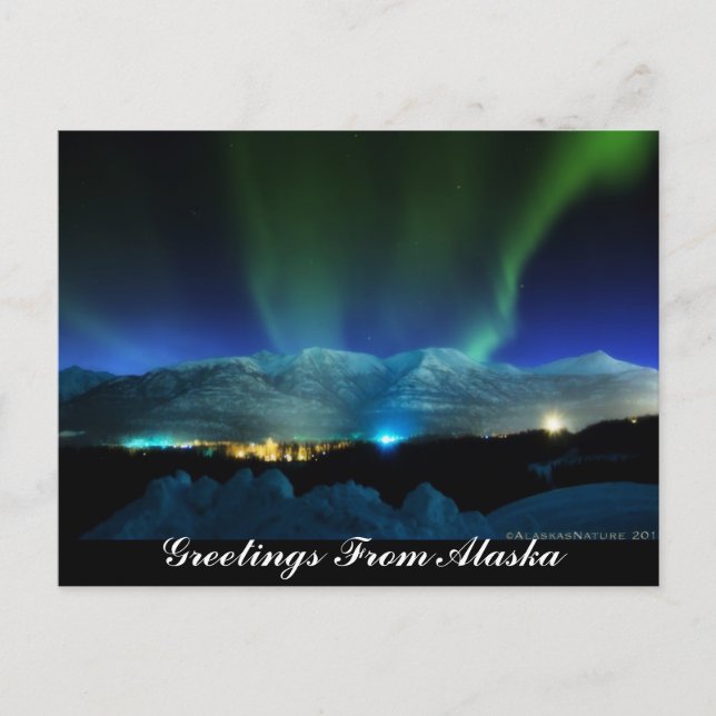 Hälsning från Alaska Aurora vykort (Framsida)