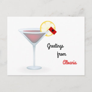 Hälsning från Albaniens Helgdag Cocktail Helg Vykort