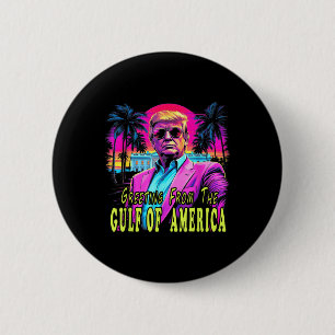 Hälsning från Amerika Bukt Retro Vintage Beac Knapp