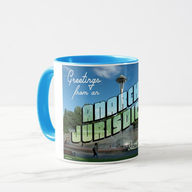 Hälsning från Anarkist Seattle! Mugg (Framsida vänster)