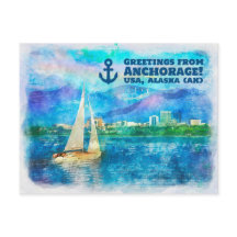 Hälsning från Anchorage - Vattenfärgmålning