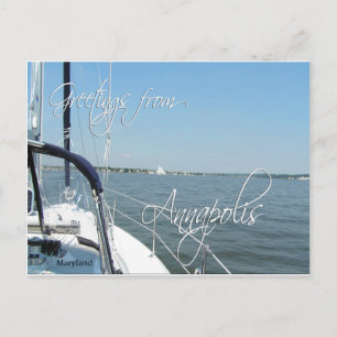 Hälsning från Annapolis segelbåt Chesapeake Bay Vykort