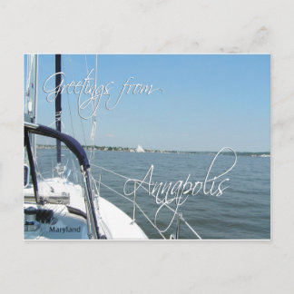 Hälsning från Annapolis segelbåt Chesapeake Bay Vykort