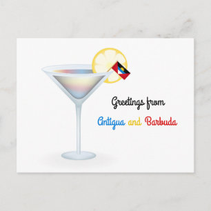 Hälsning från Antigua och Barbuda Cocktail-kort Helg Vykort