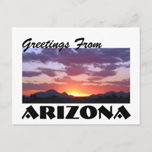 Hälsning från Arizona! Desert Mountain Sunset Vykort
