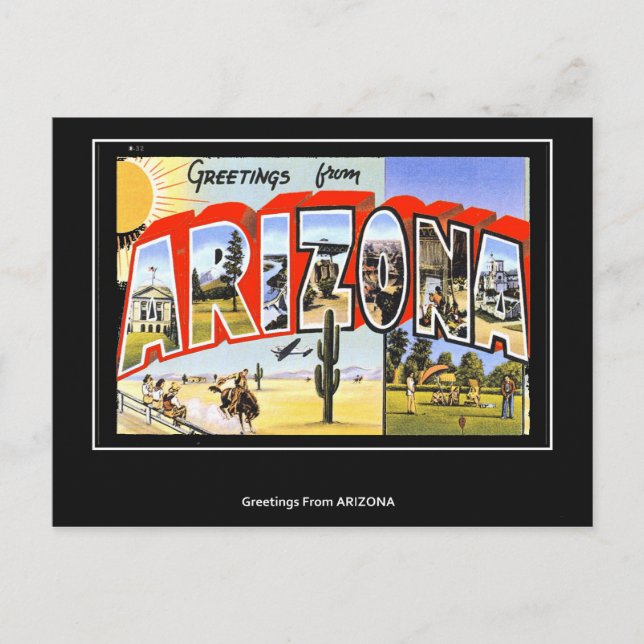 Hälsning från Arizona Vintage vykort (Framsida)