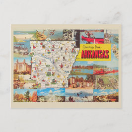 Hälsning från Arkansas Vintage Karta och Foton Vykort