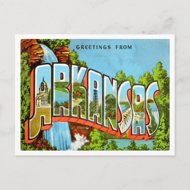 Hälsning från Arkansas Vintage resor Vykort (Framsida)