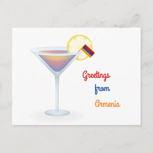 Hälsning från Armenien Cocktail Helgdag Card Helg Vykort
