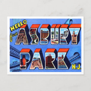 Hälsning från Asbury Park, New jersey Travel Vykort