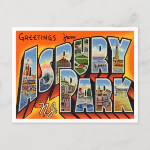 Hälsning från Asbury Park, New jersey Travel Vykort
