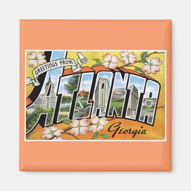 Hälsning från Atlanta, GA! Magnet (Framsidan)