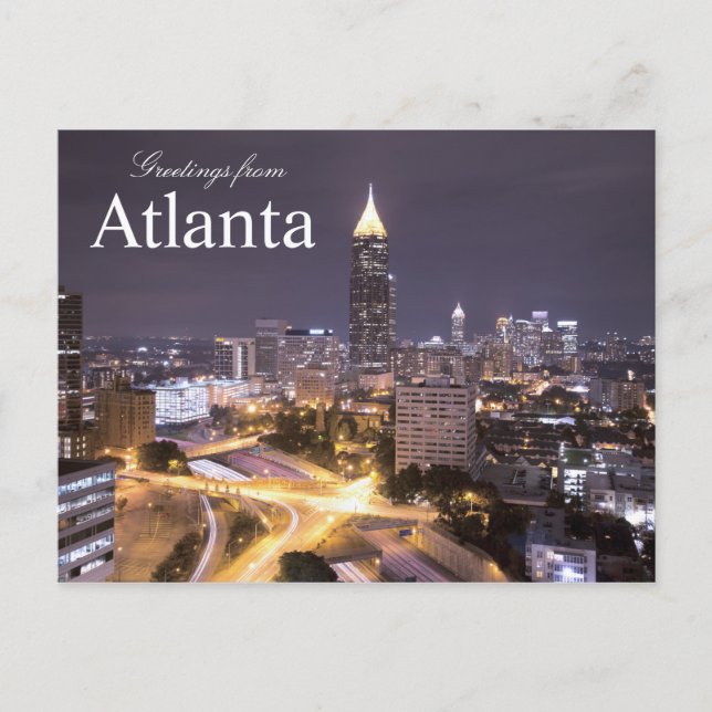Hälsning från Atlanta Georgia Skyline Postcard Vykort (Framsida)