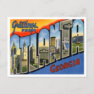 Hälsning från Atlanta, Georgia Vintage resor Vykort
