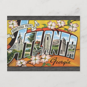 Hälsning från Atlanta Georgia, Vintage Vykort