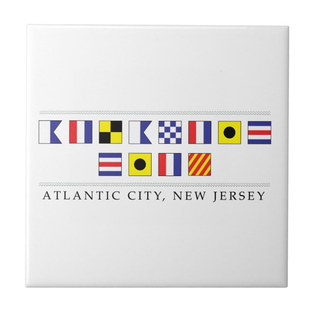 Hälsning från Atlantic City Kakelplatta (Framsidan)
