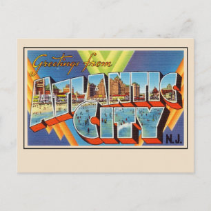 Hälsning från Atlantic City Large Brev vykort