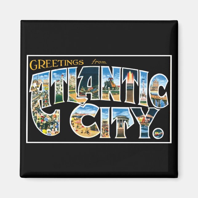 Hälsning från Atlantic City! Magnet (Framsidan)