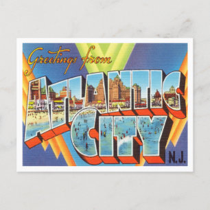 Hälsning från Atlantic City, New jersey Travel Vykort