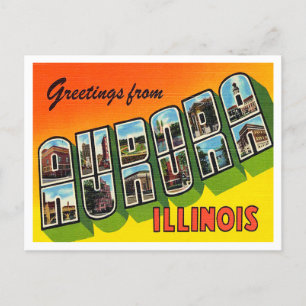 Hälsning från Aurora, Illinois Vintage resor Vykort