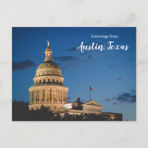 Hälsning från Austin Texas Postcard Huvudstad Vykort