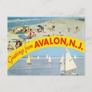 Hälsning från Avalon, New jersey Vintage resor Vykort