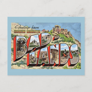 Hälsning från Badlands, North Dakota Vintage Vykort
