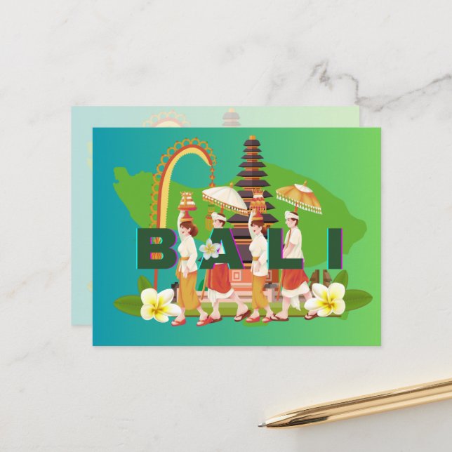 "Hälsning från Bali: vykort från paradiset" (Fram/Back In Situ)