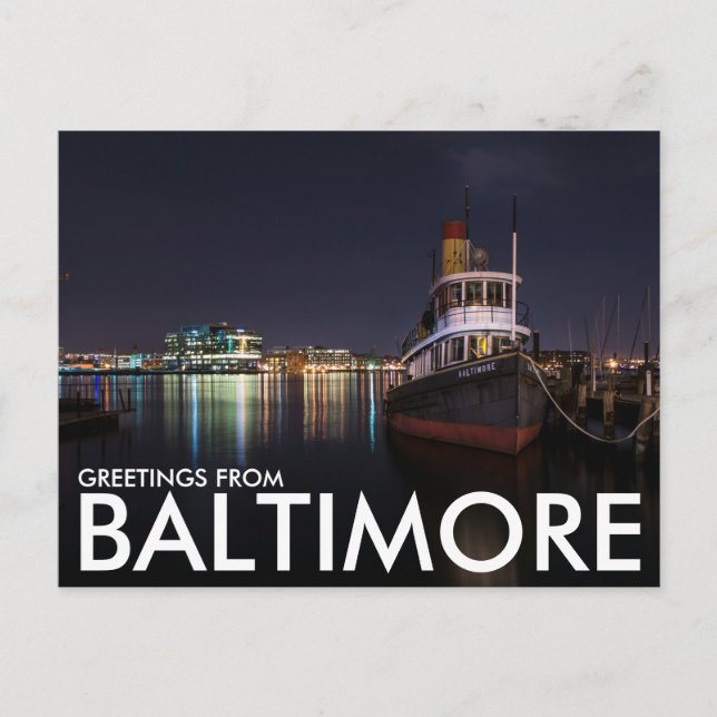 Hälsning från Baltimore, Maryland, USA Vykort (Framsida)