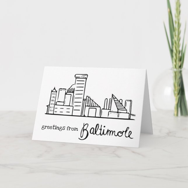 Hälsning från Baltimore - Originalkonst Kort (Framsida)