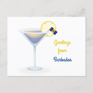 Hälsning från Barbados Cocktail Helgdag Card Helg Vykort