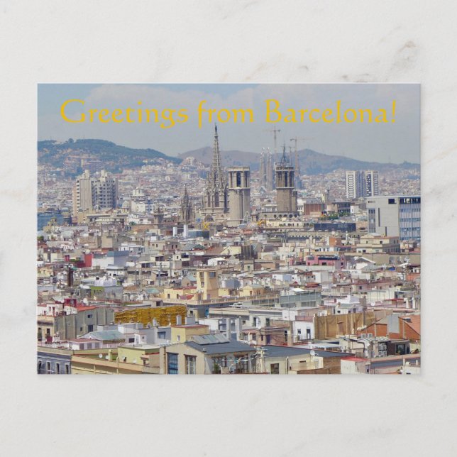 Hälsning från Barcelona! Vykort (Framsida)