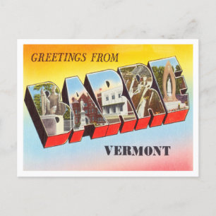 Hälsning från Barre, Vermont Vintage resor Vykort