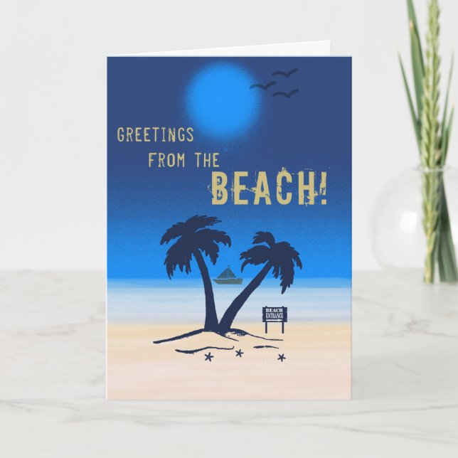 Hälsning från Beach! Kort (Framsida)