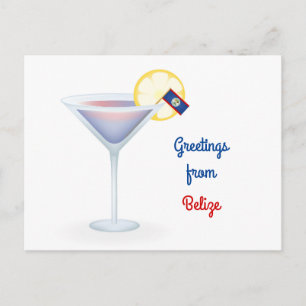 Hälsning från Belize Cocktail Helgdag Card Helg Vykort