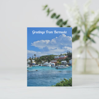 Hälsning från Bermuda Turquise Vatten Beach Vykort