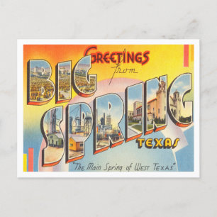 Hälsning från Big Vår, Texas Vintage resor Vykort