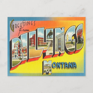 Hälsning från Billings, Montana Vintage resor Vykort