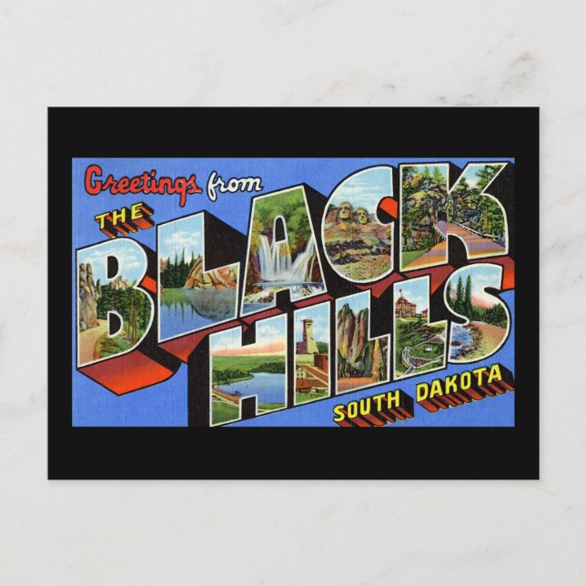 Hälsning från Black Backe South Dakota Vykort (Framsida)