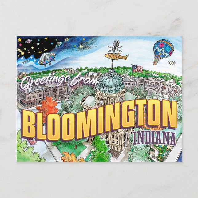 Hälsning från Bloomington Indiana (vykort) Vykort (Framsida)