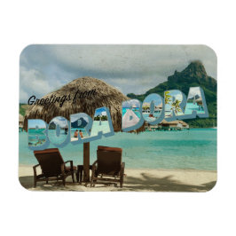 Hälsning från Bora Bora vintage Card Magnet
