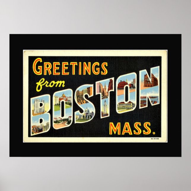 Hälsning från Boston, Mass. Poster (Framsidan)