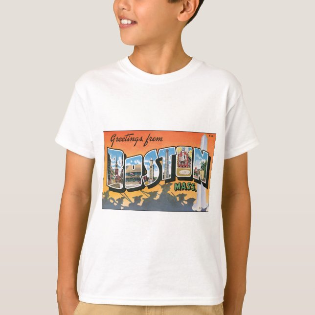 Hälsning från Boston Mass, Vintage T-shirt (Framsida)