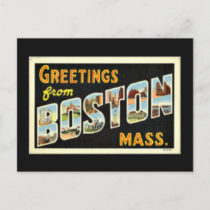 Hälsning från Boston, Mass., vintage Vykort