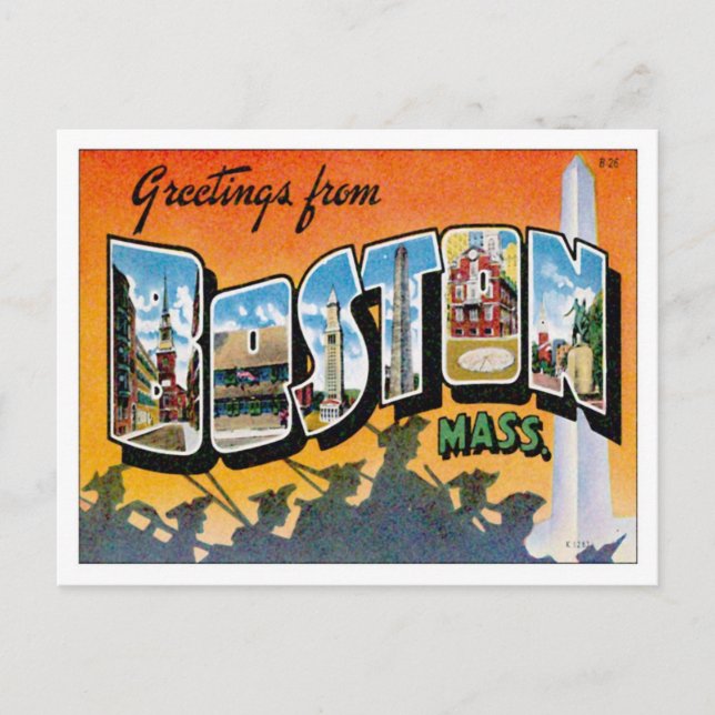 Hälsning från Boston Massachusetts Postcard Vykort (Framsida)