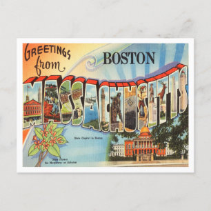 Hälsning från Boston, Massachusetts Travel Vykort